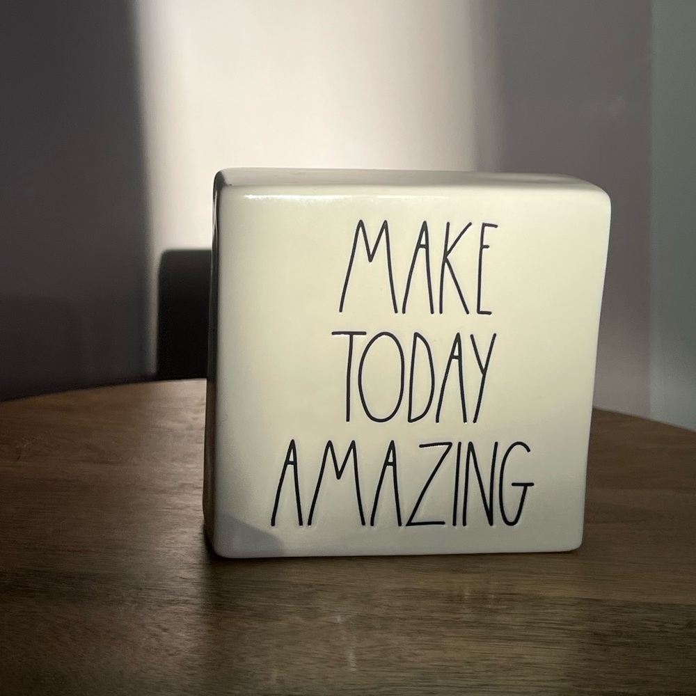Rae Dunn Cream Block - Make Today Amazing